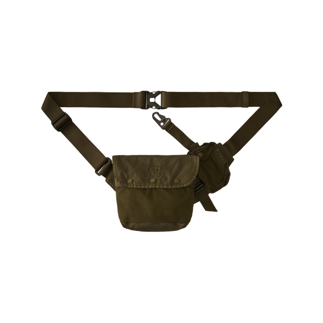 20CMAC044A110540M683 C.P. Company Panama-R Mixed Waistbag Ivy Green - 26SS