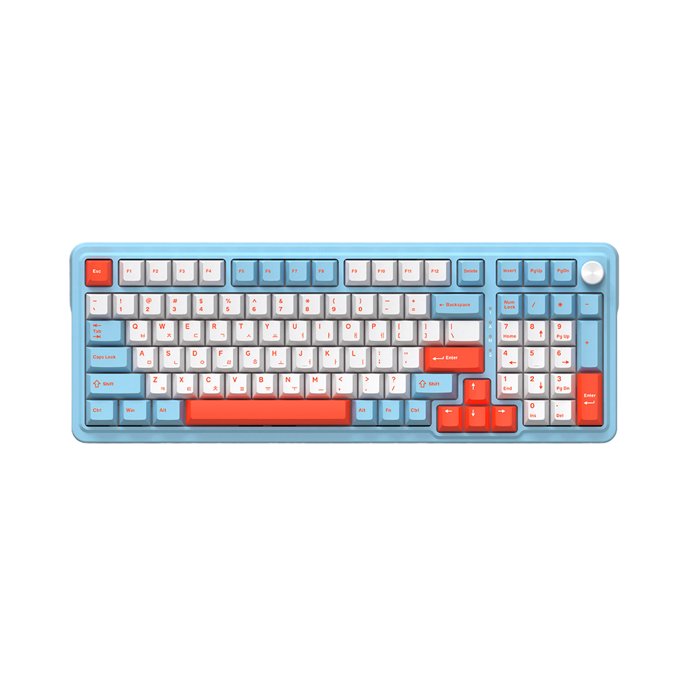 앱코 AK998 8K OTEMU 특주축 기계식 키보드 스카이 블루 멜론축(ABKO AK9988KOTEMU Special axis Mechanical keyboard Sky Blue Melon axis)
