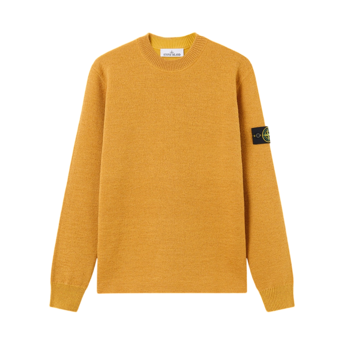 L1S1551000-15S00N7-V0034 Stone Island 5100015 Rubberised Rws Wool + Organic Cotton Double Loose-Fit Crewneck Jumper Mustard - 26SS