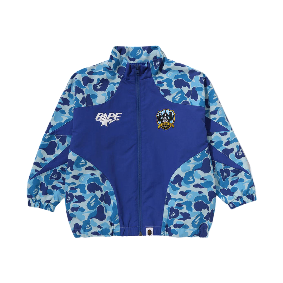 (키즈) 베이프 ABC 카모 자수 패치 루즈 핏 자켓 블루((Kids) BAPE ABC Camo Embroidery Patch Loose Fit Jacket Blue) - 1