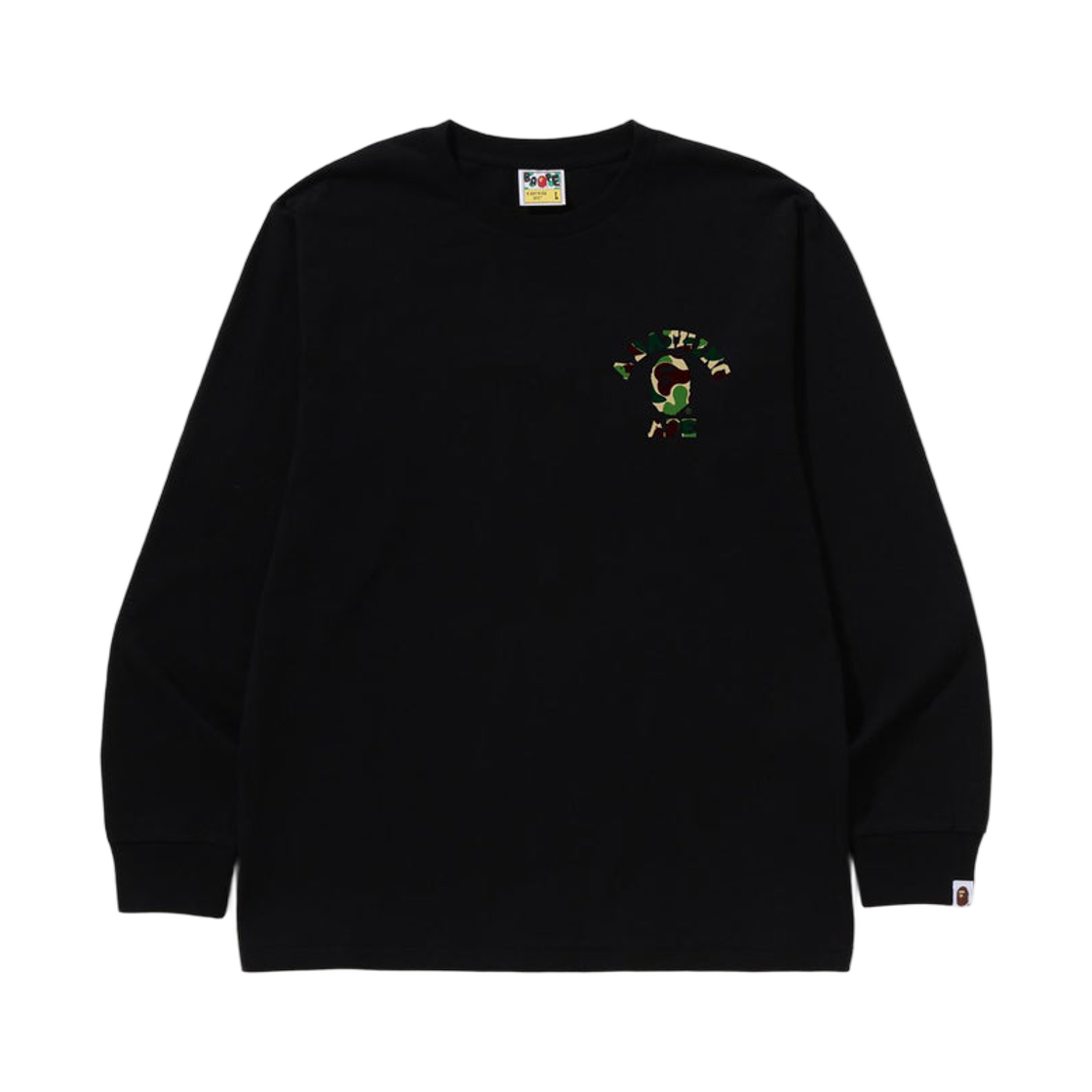 - BAPE ABC Camo College ATS L/S T-Shirt Black Green