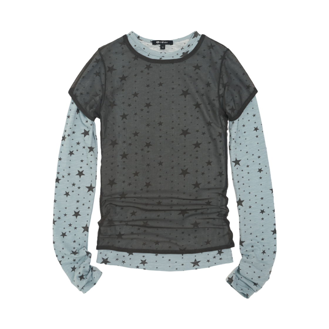 2ECT002SBG mihev Star Layered Long Sleeve Set Sky Blue Gray