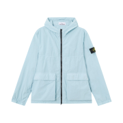 Stone Island 4100112 Nylon Smerigliato-TC Short Hooded Parka with Anti-Drop Dust Blue - 26SS