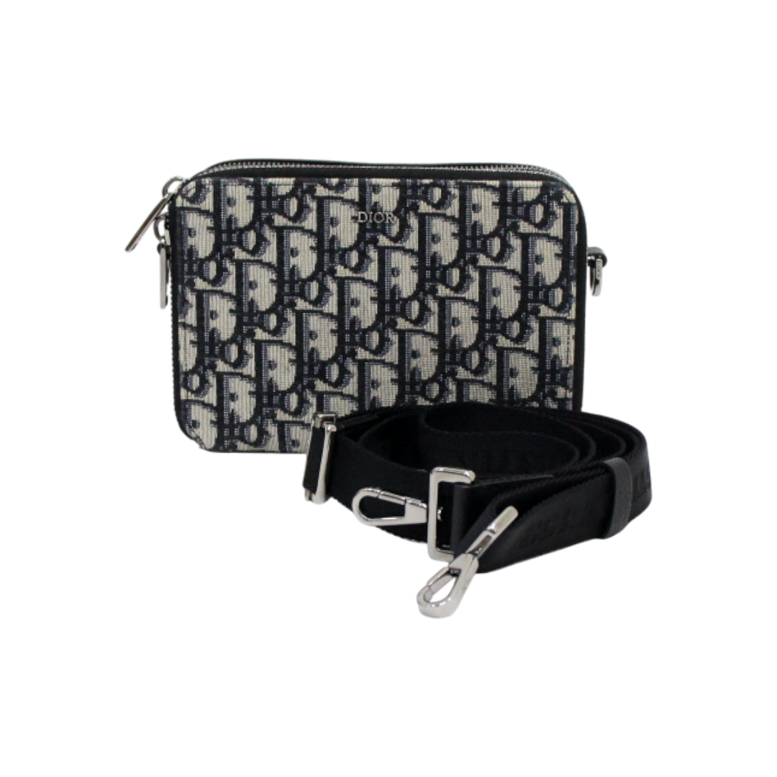 IT2MIIW2AKCR Dior Oblique Pouch Zipper Unisex Shoulder and Crossbody Bag