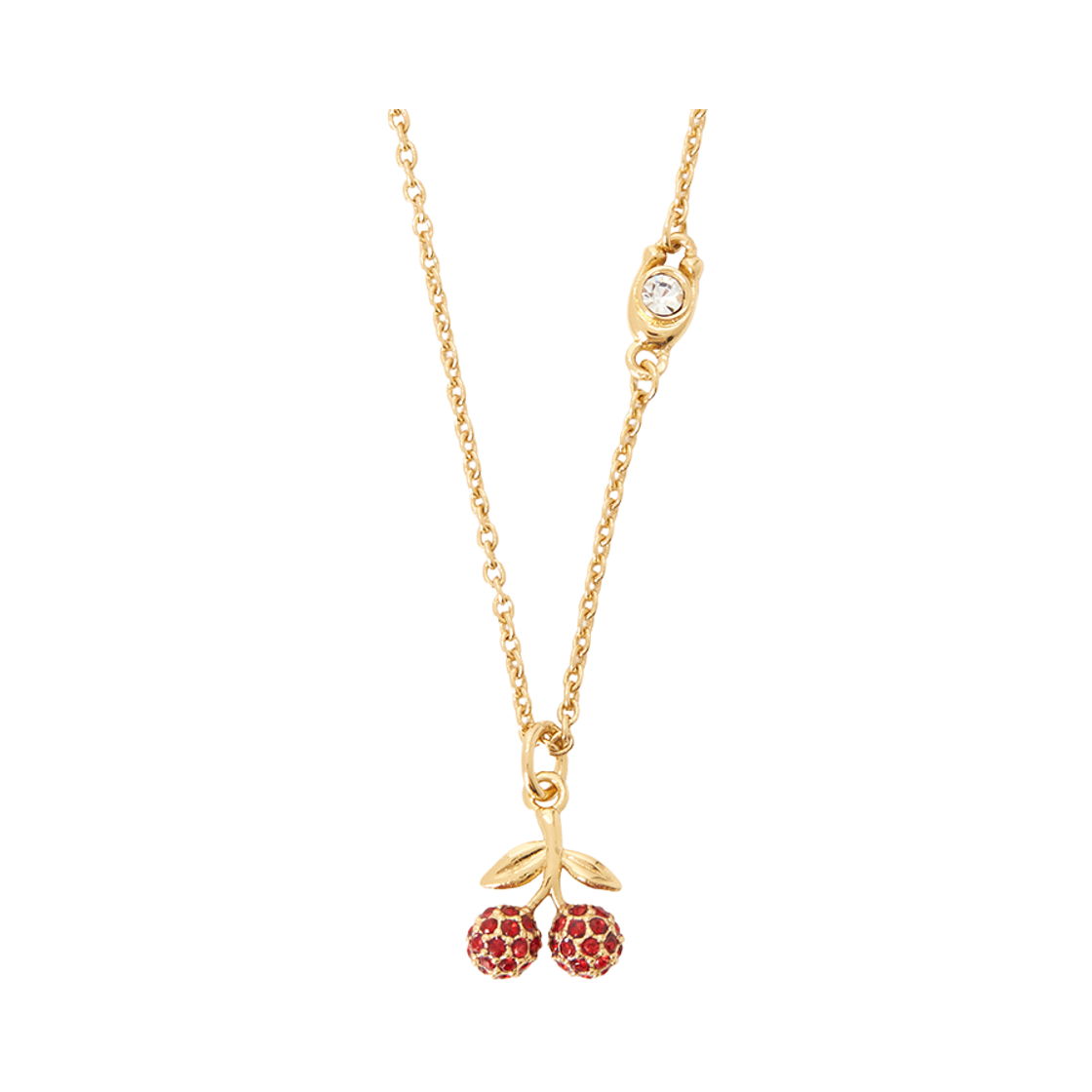 (W) 코치 페이브 체리 네클리스 골드((W) Coach Pave Cherry Necklace Gold)