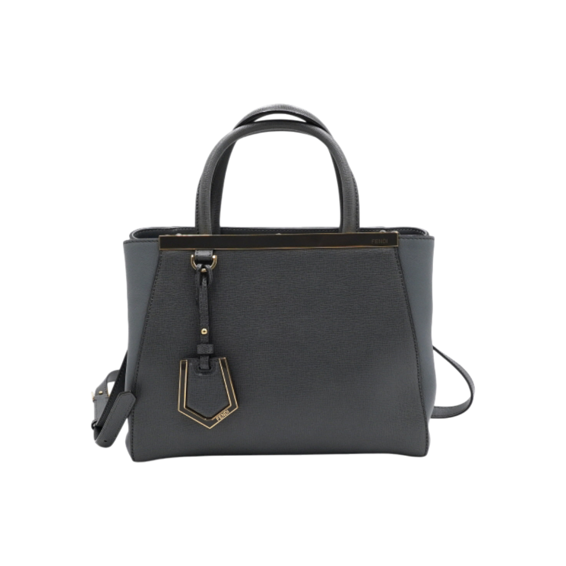 ITVWALJ5NBQN Fendi 8BH253 Gray Two-Jour Small Tote and Shoulder Bag
