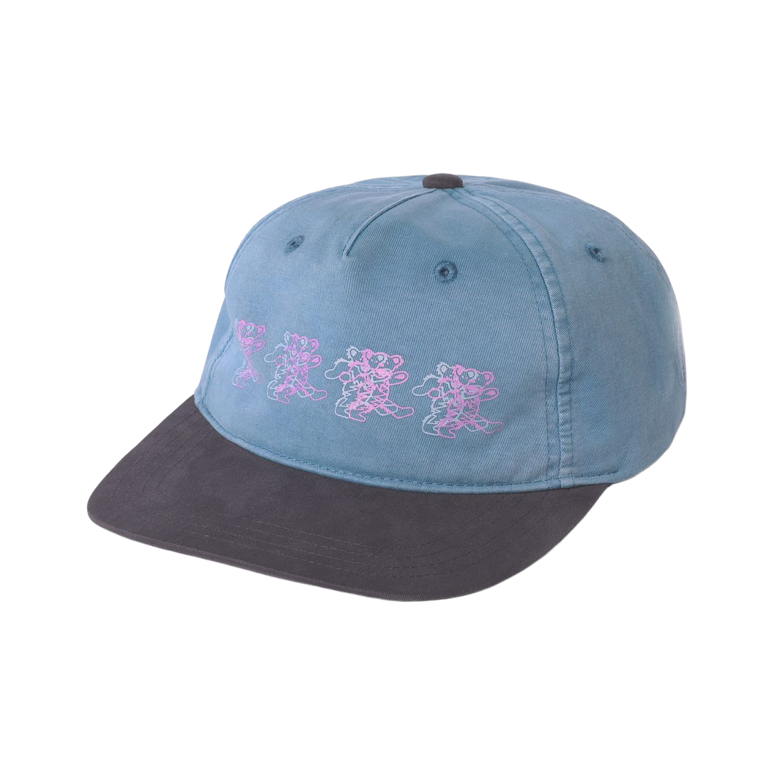 GD251WHWBC02BCL Thisisneverthat x Grateful Dead Overlap Lightning Bears Cap Blue Charcoal