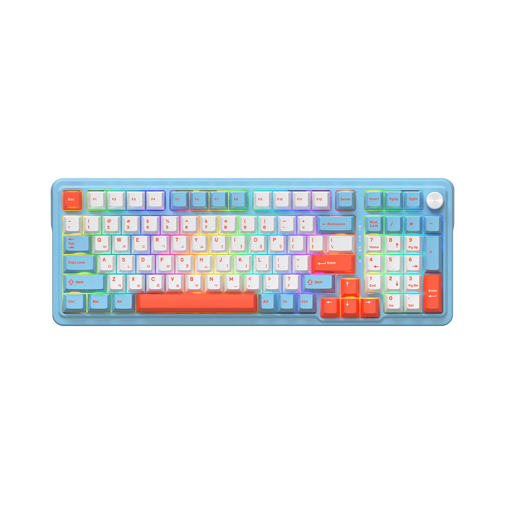 앱코 AK998 8K OTEMU 특주축 기계식 키보드 스카이 블루 저소음 피치축(ABKO AK9988KOTEMU Special axis Mechanical keyboard Sky Blue low noise pitch axis) - 2