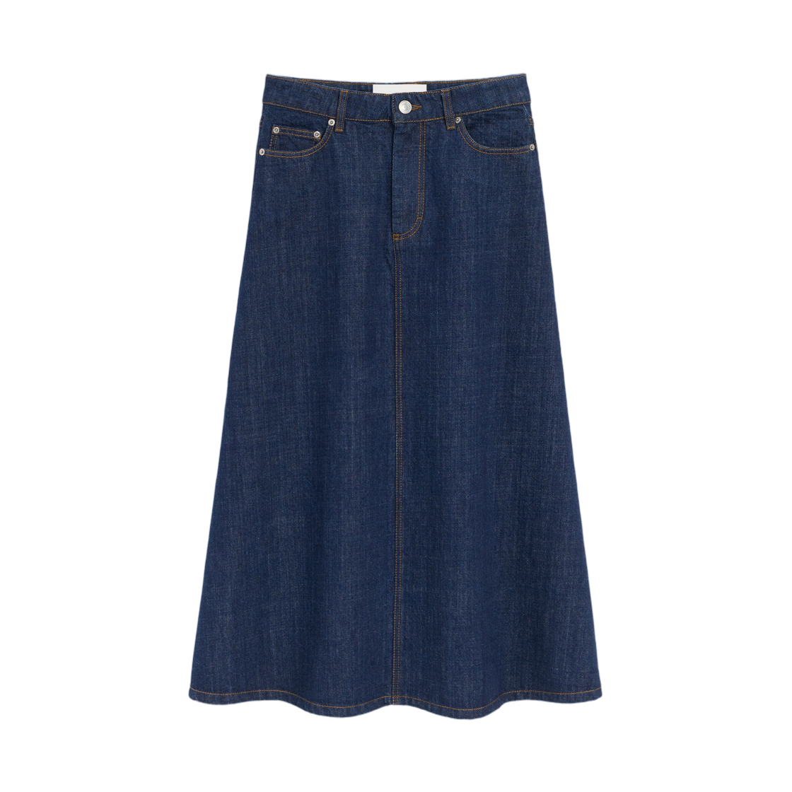 FSK467-DE0122-402 (W) AMI Blue Cotton Long Skirt Indigo