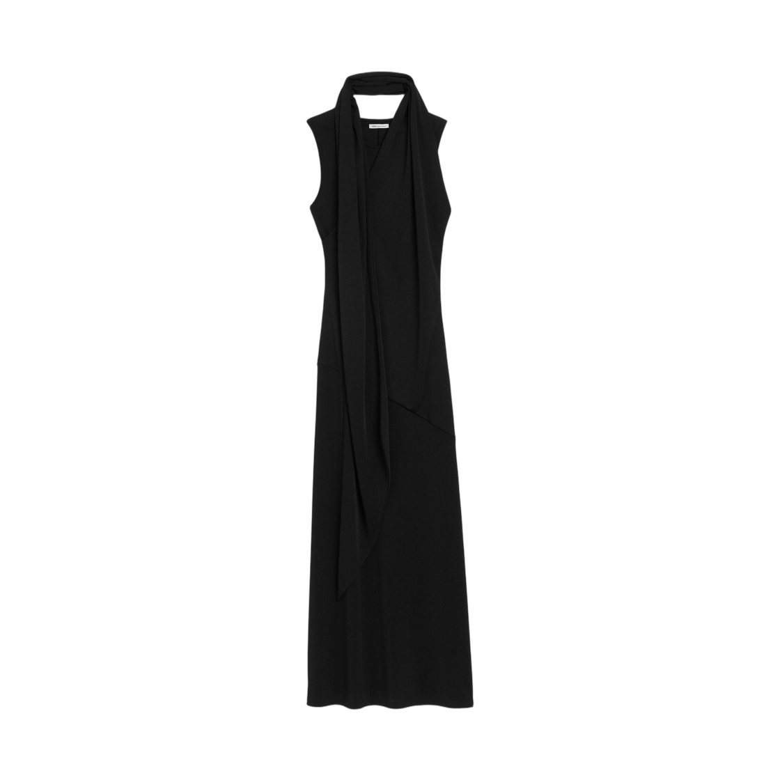 FDR657-JE0223-001 (W) AMI Black Jersey Maxi Lavalliere Dress Black
