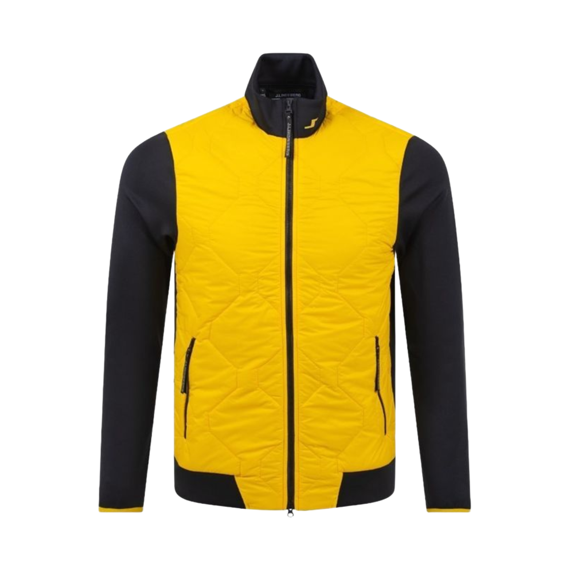AMOW07063-K099 J.Lindeberg Quilted Hybrid Golf Jacket Daylily Yellow