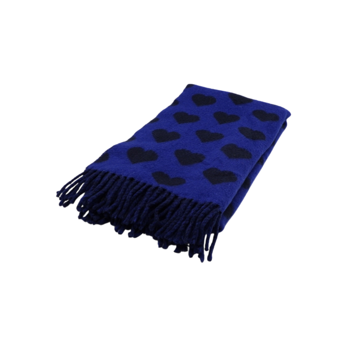 아크네 울 혼방 블랙 앤 블루 하트 패턴 여성 스카프 머플러aa59629(Acne Wool Blend Black and Blue Heart Pattern Women's Scarf)