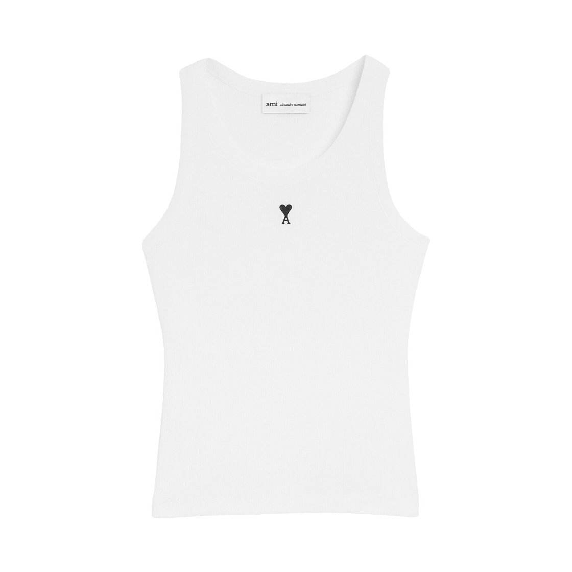 FTP811-JE0117-100 (W) AMI White Cotton Ami De Coeur Tanktop White