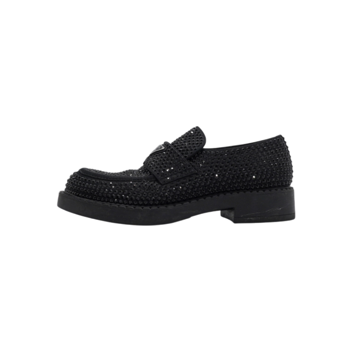 프라다 2DE135 블랙 크리스탈 초콜릿 남성 로퍼aa59416(Prada 2DE135 Black Crystal Chocolate Men's Loafers)