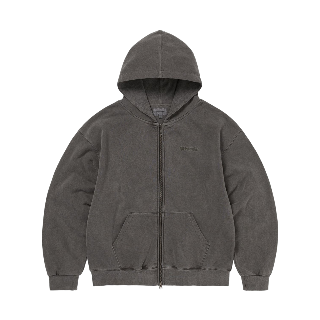 디스이즈네버댓 와플 라인드 집업 후드 차콜(Thisisneverthat Waffle Lined Zip Up Hoodie Charcoal) - 1