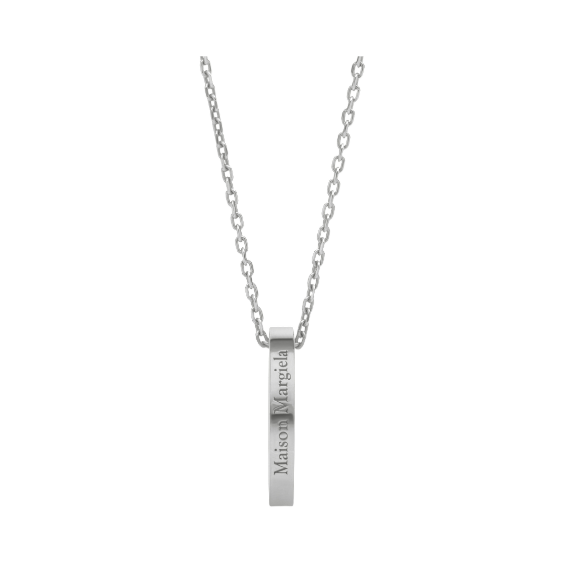 SM1UU0066P8865102 Maison Margiela Logo Ring Pendant Necklace Silver