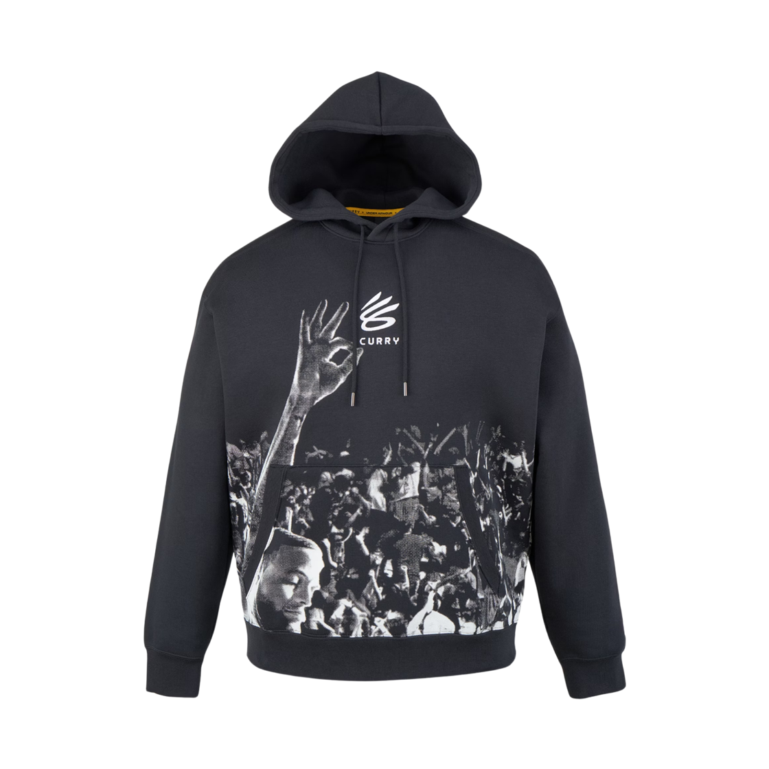 언더아머 APAC 커리 플리스 시그니쳐 후드 블랙 화이트(Under Armour APAC Curry Fleece Signature Hoodie Black White) - 1