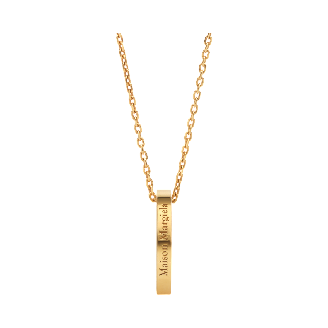 SM1UU0066P8865202 Maison Margiela Logo Ring Pendant Necklace Gold