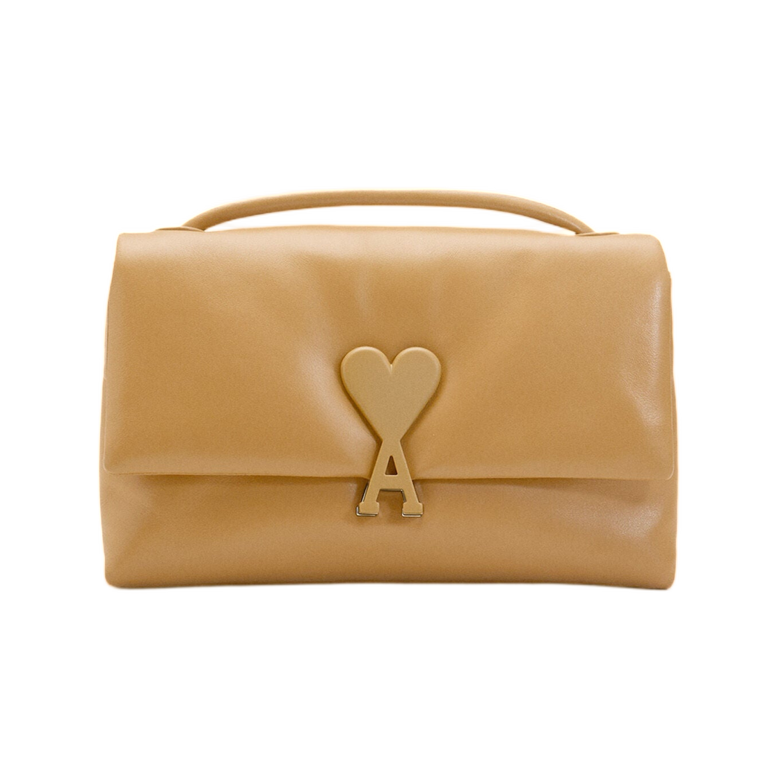 ULL163-AL0052-A086 AMI Yellow Cowhide Leather Voulez-Vous Bag Honey