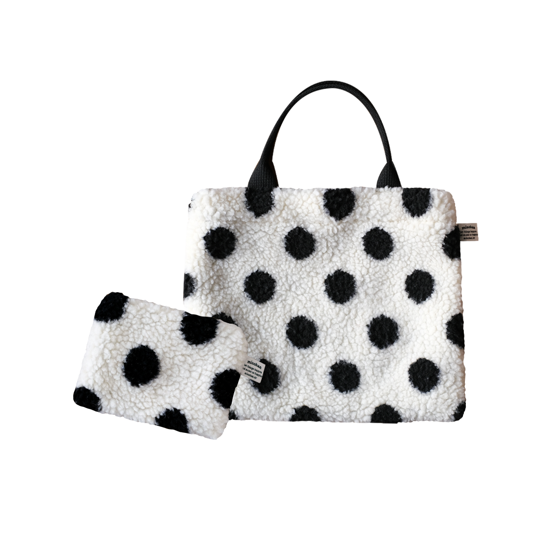 미노항 코리아 블랙 도트 가방&파우치 세트