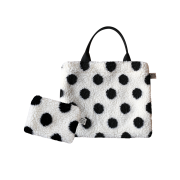 [3% 적립] MINOHAN KOREA BLACK DOT TOTE BAG&POUCH SET