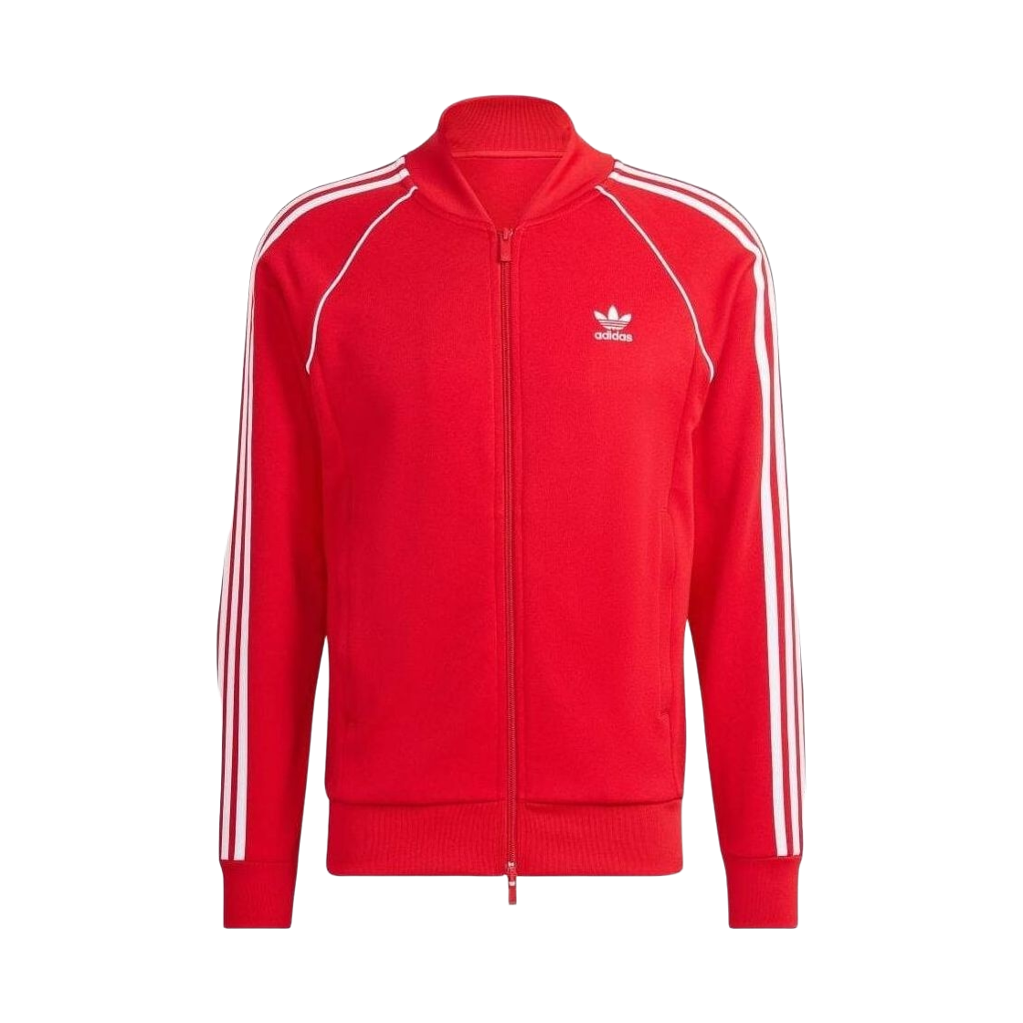 아디다스 아디컬러 클래식 SST 트랙 자켓 베러 스칼렛 화이트 - US 사이즈(Adidas Adicolor Classics SST Track Jacket Better Scarlet White - US Sizing)