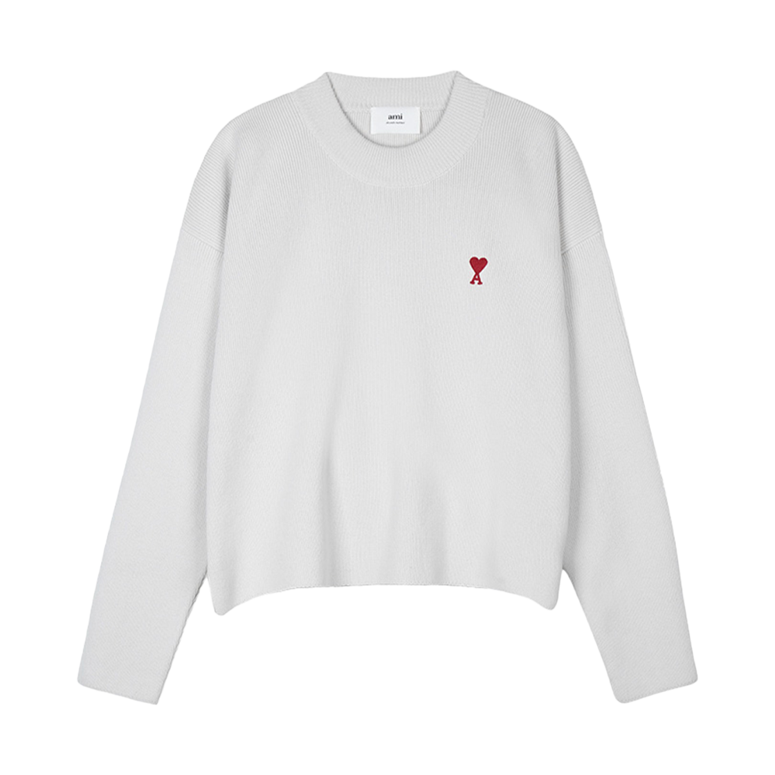 UKS046-KN0042-193 [20% 쿠폰] AMI de Coeur Ribbed Crewneck Chalk