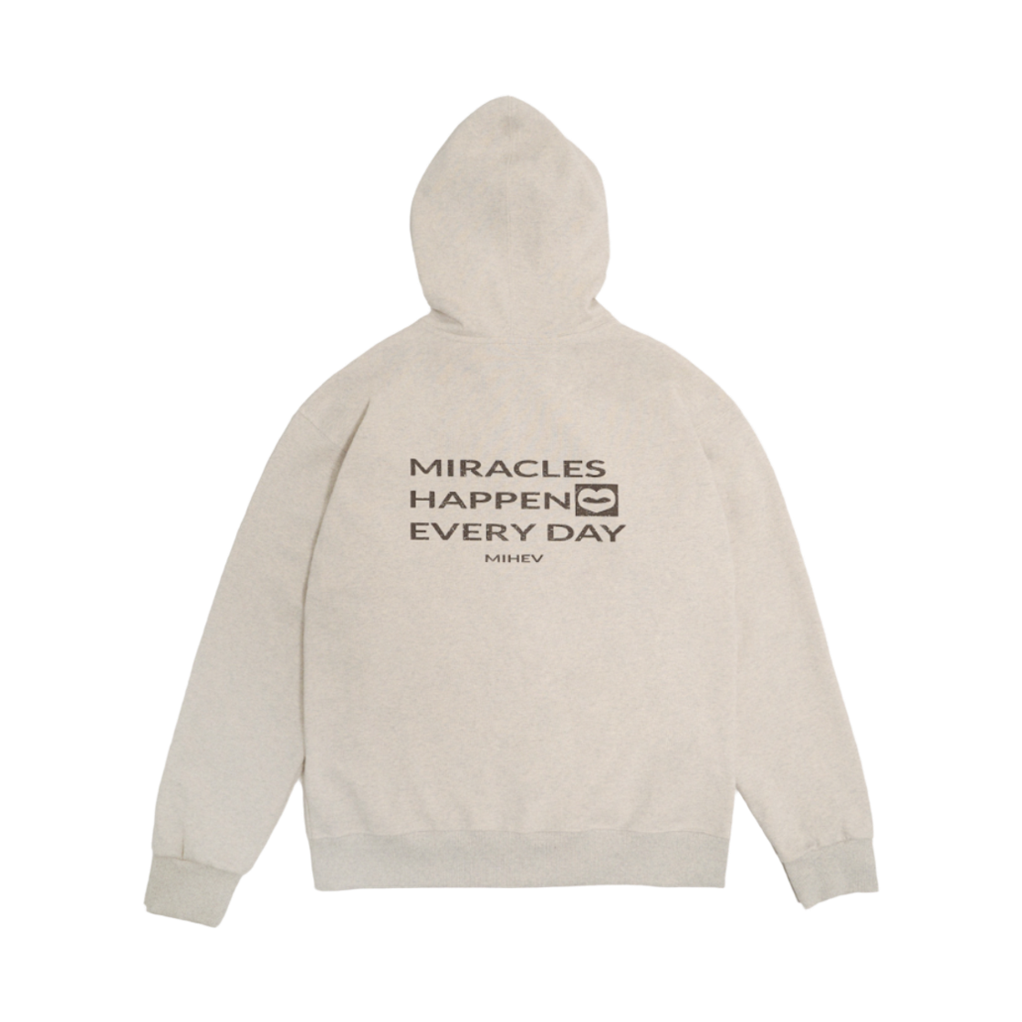미헤브 백 크랙 로고 집업 후드 오트밀 멜란지(mihev Back Cracked Logo Zip-Up Hoodie Oatmeal Melange) - 2