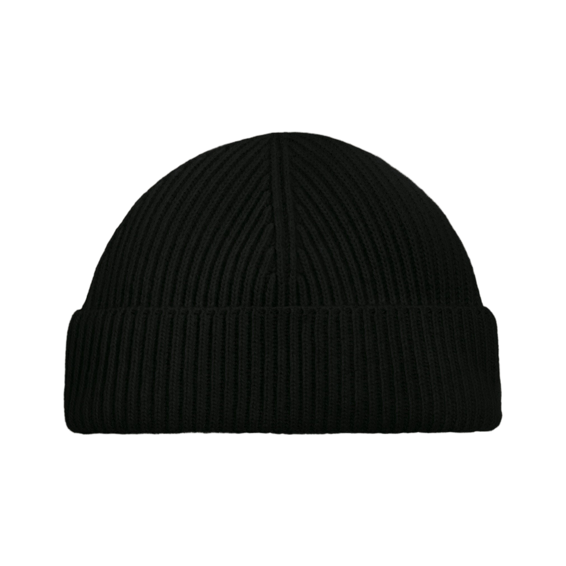 아미 블랙 울 아미 레더 라벨 비니 블랙(AMI Black Wool Ami Leather Label Beanie Black) - 1