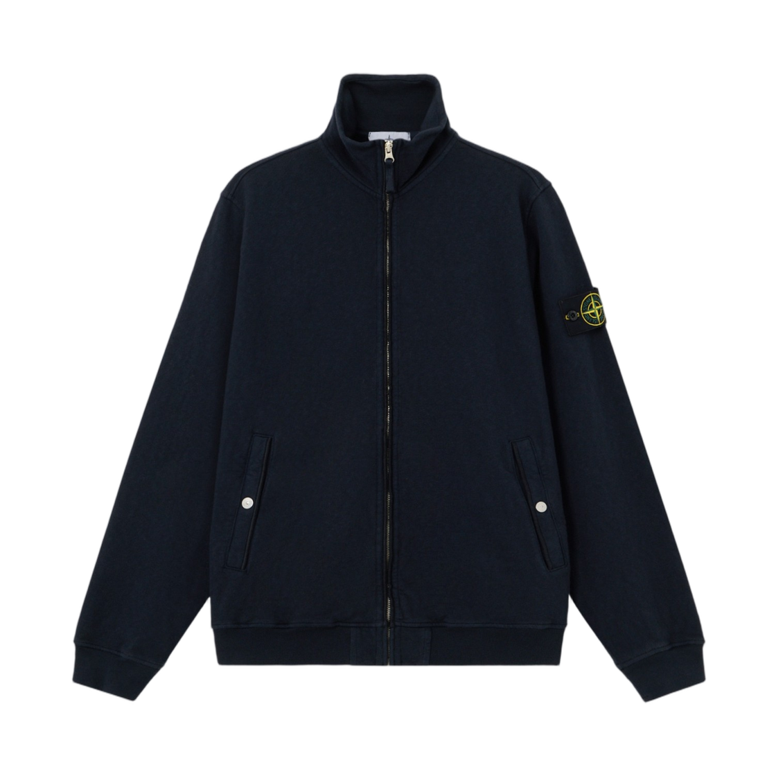 L1S1561000-33S0060-V0020 Stone Island 6100033 Malfile Fleece Old Effect Regular-Fit Zip-Up Track Jacket with Pockets Navy Blue - 26SS