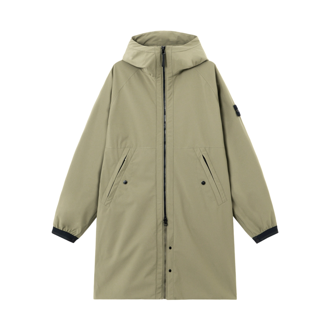 스톤 아일랜드 7100003 소프트 쉘-R_E.다이 테크놀로지 롱 파카 윈드- 앤 워터-레지스턴트 멤브레인 밀리터리 그린 - 26SS(Stone Island 7100003 Soft Shell-R_E.Dye Technology Long Parka with Wind- and Water-Resistant Membrane Military Green - 26SS) - 1