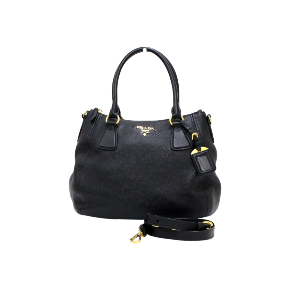 ITBATC6NBVRN Prada Vitello Phenix Gold Logo Tote & Shoulder Bag 1BC032