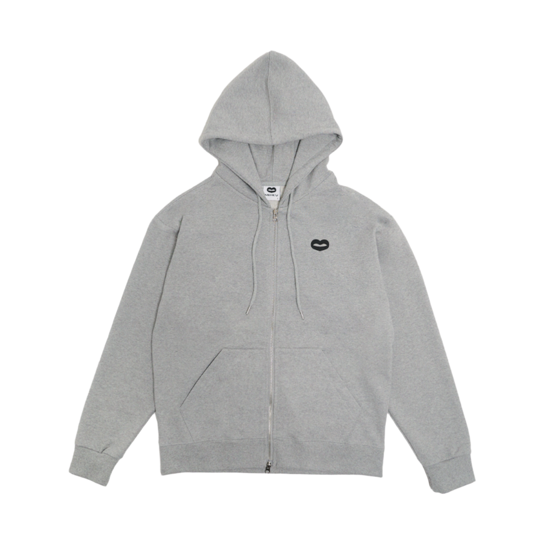 2DCZU001ME mihev Back Cracked Logo Zip-Up Hoodie Melange
