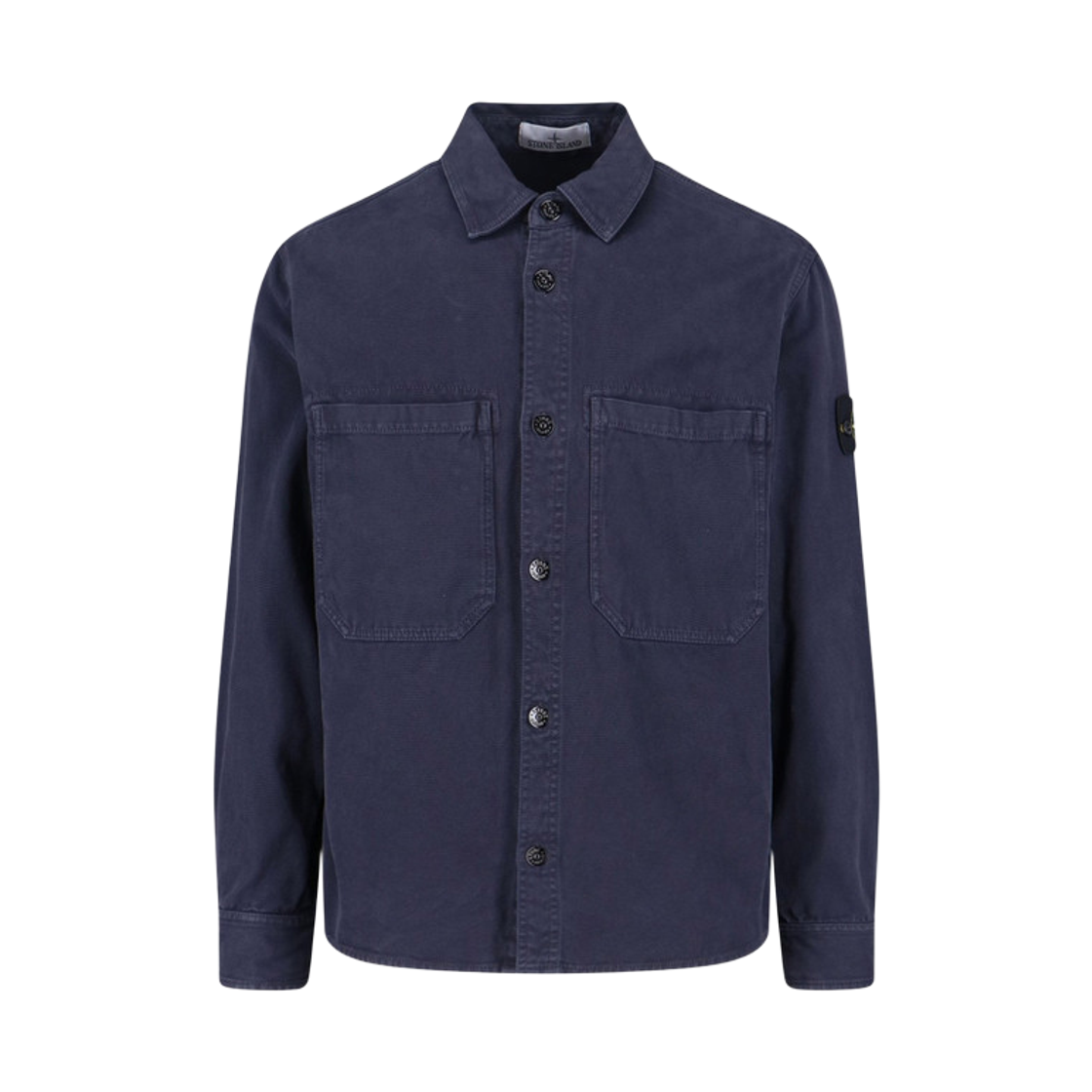 K2S1512000-25S0184-V0126 Stone Island 1200025 Organic Panama Cotton Old Effect Comfort Fit Overshirt with Chest Pockets Ink Blue - 25FW