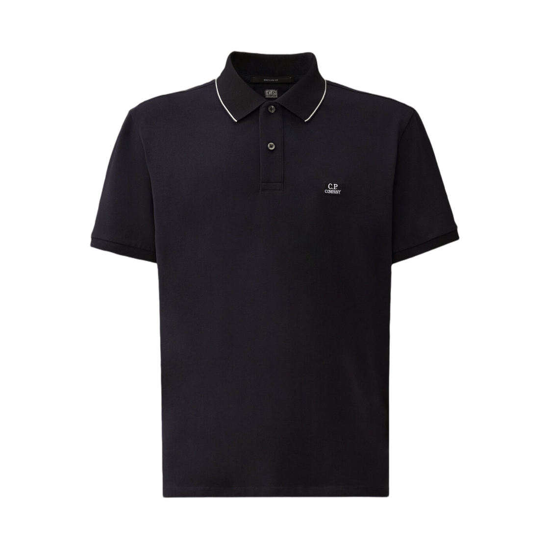RCCMPL722A005263W888 C.P. Company Stretch Piquet Short Sleeve Striped Collar Polo Total Eclipse Blue - 25FW