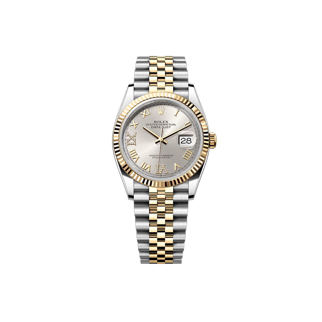 IT2E25E2MG8Q Rolex Datejust 36 - 126233 Silver Roman + 69 Diamonds Jubilee No. 7170