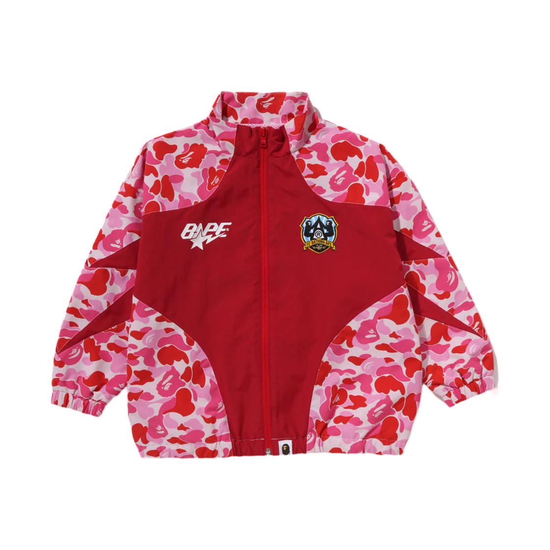 (키즈) 베이프 ABC 카모 자수 패치 루즈 핏 자켓 핑크((Kids) BAPE ABC Camo Embroidery Patch Loose Fit Jacket Pink) - 1