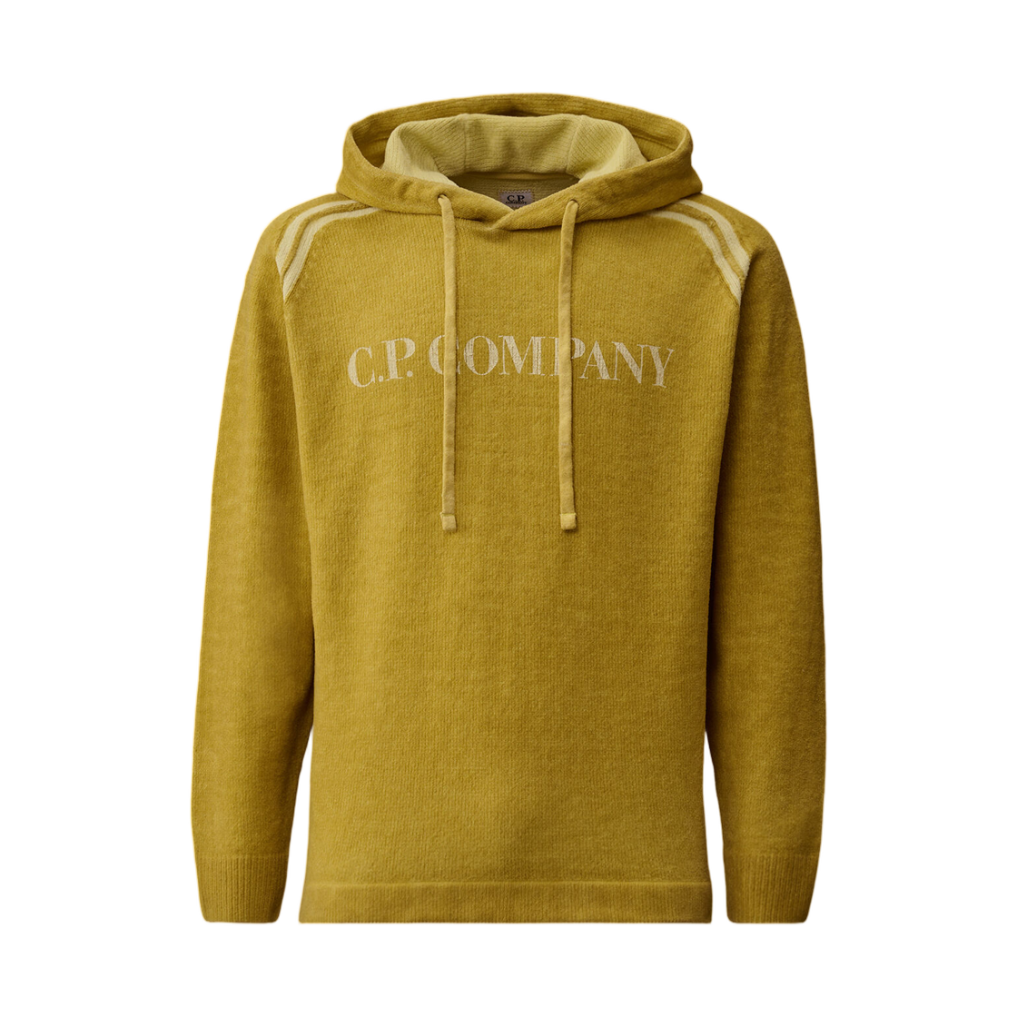 20CMKN205A110647S246 C.P. Company Cotton Chenille Double Dyed Hooded Sweater Antique Moss -Yellow - 26SS