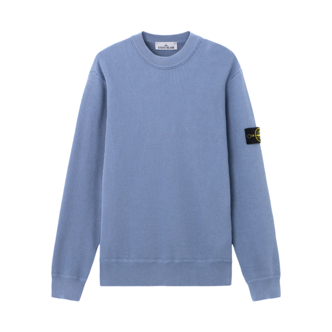 L1S1551001-54S00D8-V0024 Stone Island 5100154 Ribbed Soft Organic Cotton Regular-Fit Crewneck Jumper Avio Blue - 26SS
