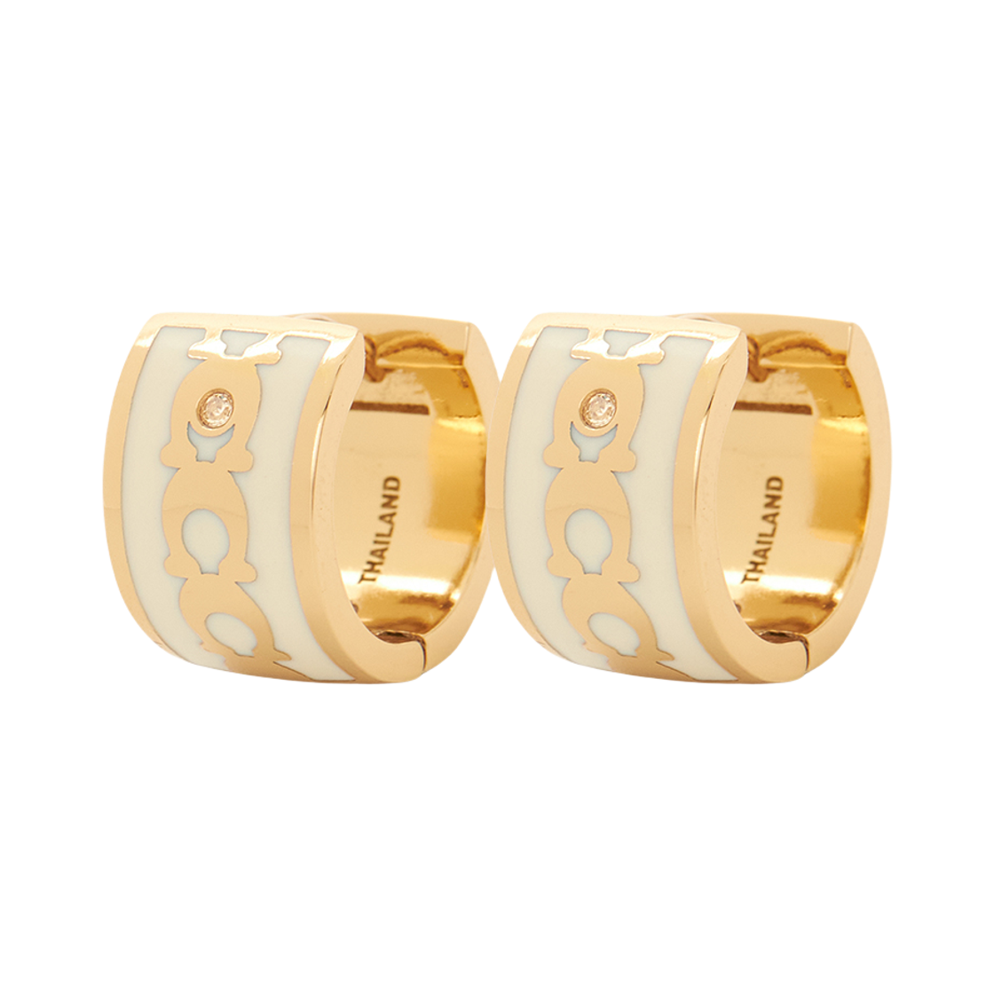 (W) 코치 시그니처 허기 이어링 골드((W) Coach Signature Huggie Earring Gold)