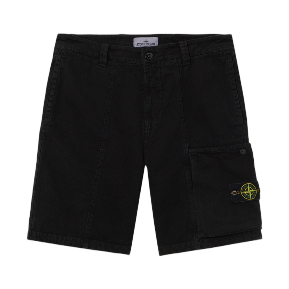 L1S15L1000-14S0184-V0129 Stone Island L100014 Organic Panama Cotton Old Effect Comfort-Fit Cargo Trousers Black - 26SS