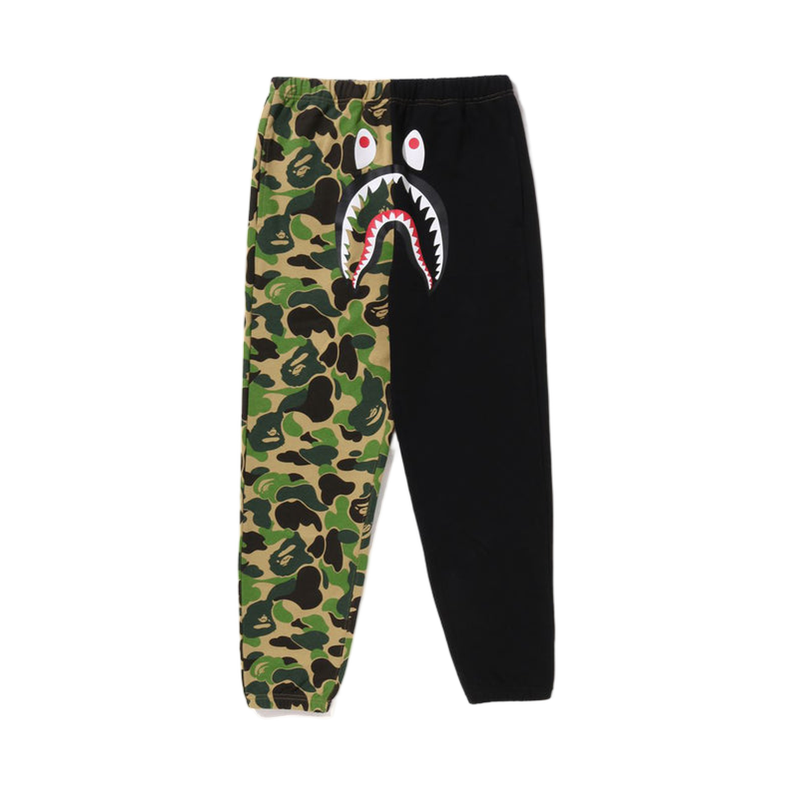 (W) 베이프 ABC 카모 샤크 스웨트팬츠 그린((W) BAPE ABC Camo Shark Sweatpants Green)