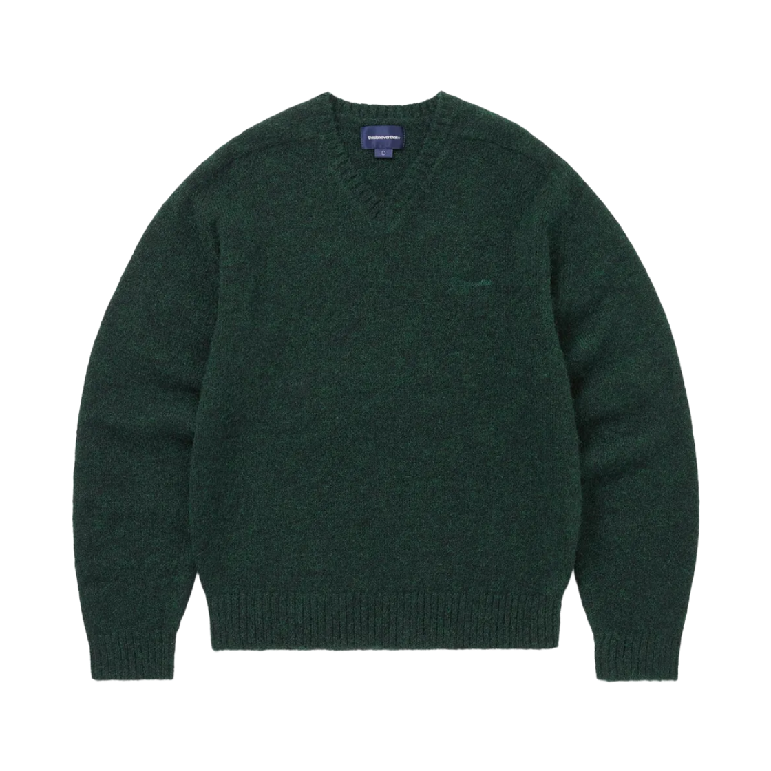 TN253KKNPK04GRN thisisneverthat Brushed V-Neck Knit Sweater Green