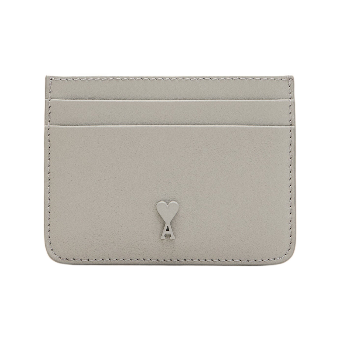 아미 그레이 카우하이드 레더 아미 드 하트 카드 홀더 라이트 카본(AMI Grey Cowhide Leather Ami De Coeur Card Holder Light Carbon)