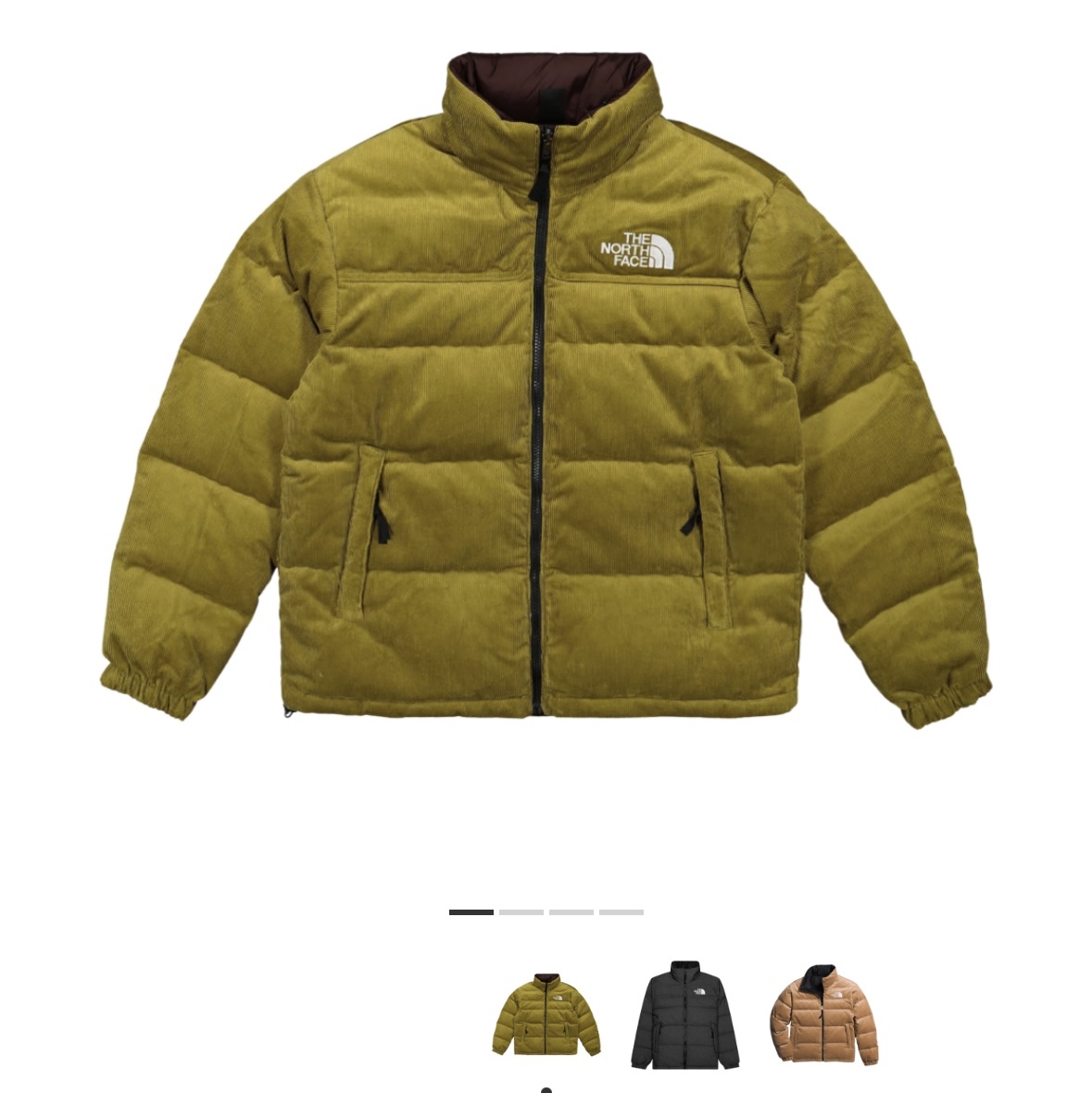 The North Face 92 Reversible Jacket Sulphur Moss Coal Brown 착용 스타일 - 1
