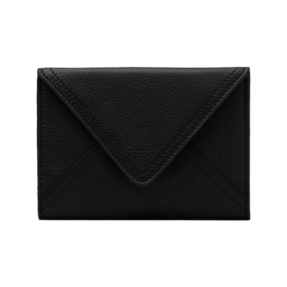 아미 블랙 토뤼옹 레더 에티엔 엔벨로프 패스포트 홀더 블랙(AMI Black Taurillon Leather Etienne Envelope Passport Holder Black)