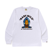 BAPE ABC Camo Milo Hoodie L/S T-Shirt White Blue
