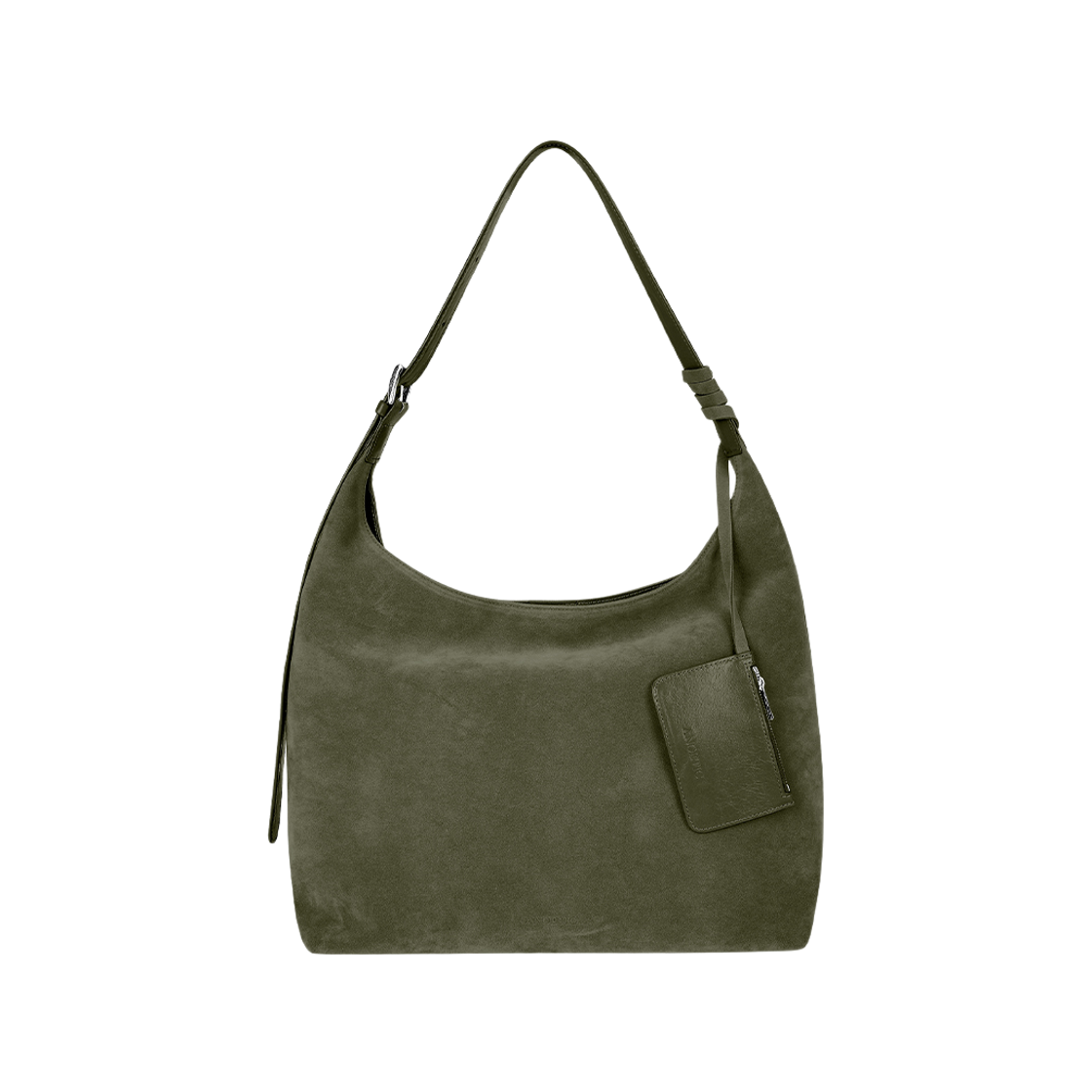 ANOETIC-25WT45 Anoetic Suede Hobo Bag & Card Wallet Set Olive
