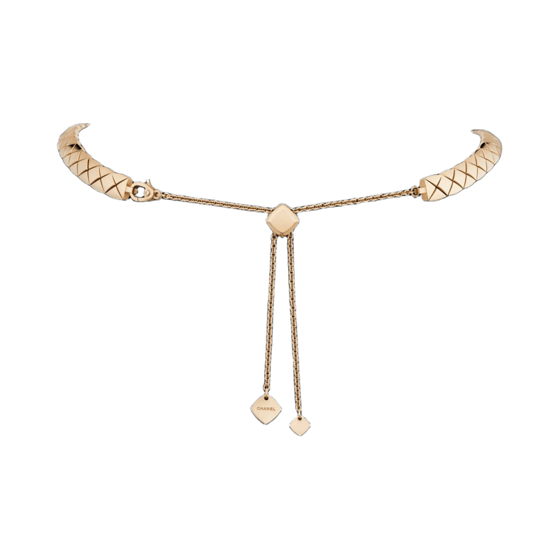 (W) 샤넬 코코 크러쉬 서플 쇼트 네클리스 퀼티드 모티프 & 18K 베이지 골드((W) Chanel Coco Crush Supple Short Necklace Quilted Motif & 18K Beige Gold) - 3