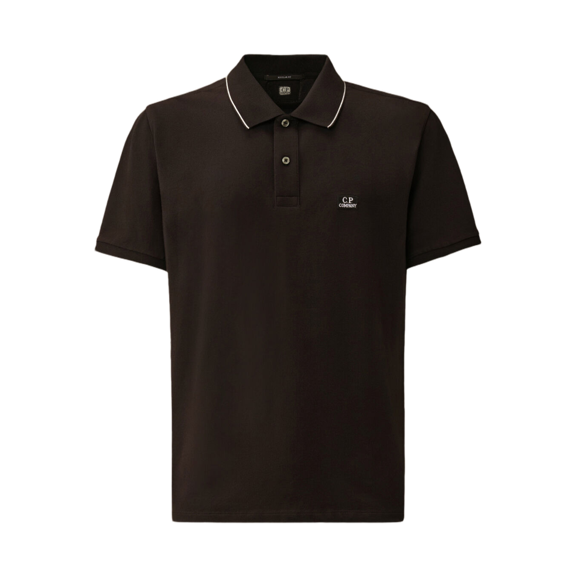 C.P. 컴퍼니 스트레치 피케 숏슬리브 로고 폴로 블랙 - 25FW(C.P. Company Stretch Piquet Short Sleeve Logo Polo Black - 25FW)